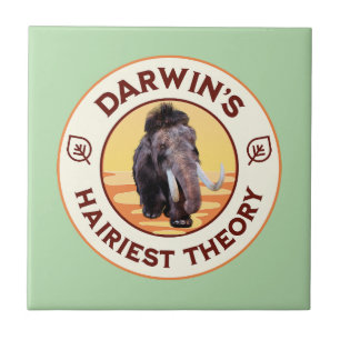 Darwin’s Hairiest Theory Cute Woolly Mammoth Ceramic Tile