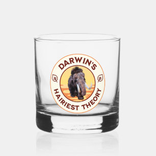 Darwin’s Hairiest Theory Cute Woolly Mammoth Whiskey Glass