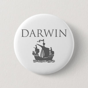 Darwin & Ship 6 Cm Round Badge