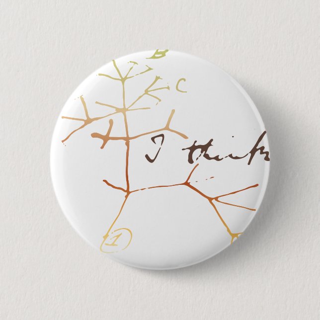Darwin tree of life: I think 6 Cm Round Badge (Front)