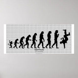 Darwinian Evolution of Rap "RAPPER" Art Poster