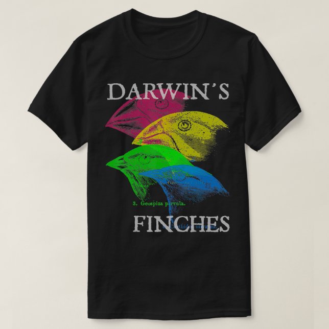 Darwins Finches Evolution Science Biology Teacher  T-Shirt (Design Front)