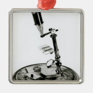 Darwin's microscope metal ornament