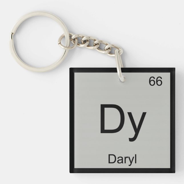 Daryl Name Chemistry Element Periodic Table Key Ring (Front)