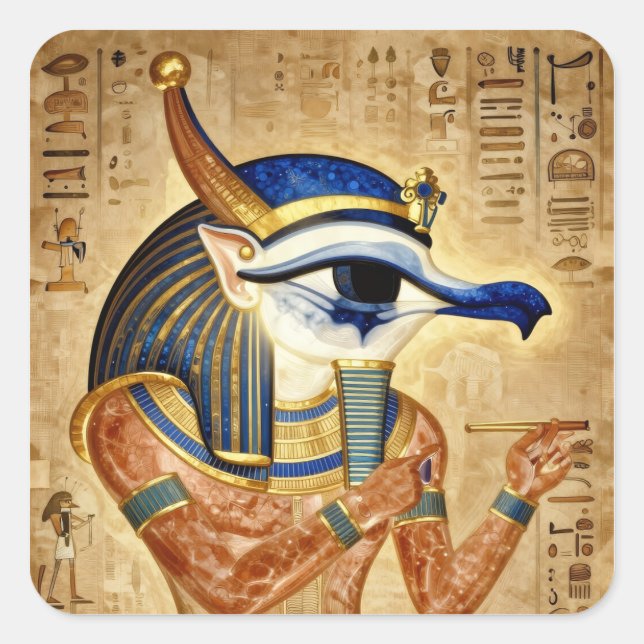 Das Ägyptische Auge  Square Sticker (Front)