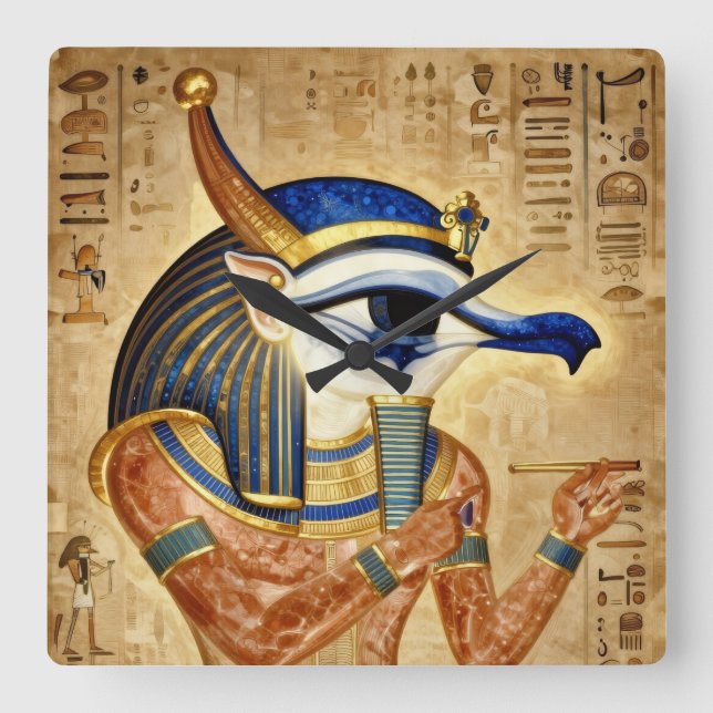 Das Ägyptische Auge  Square Wall Clock (Front)