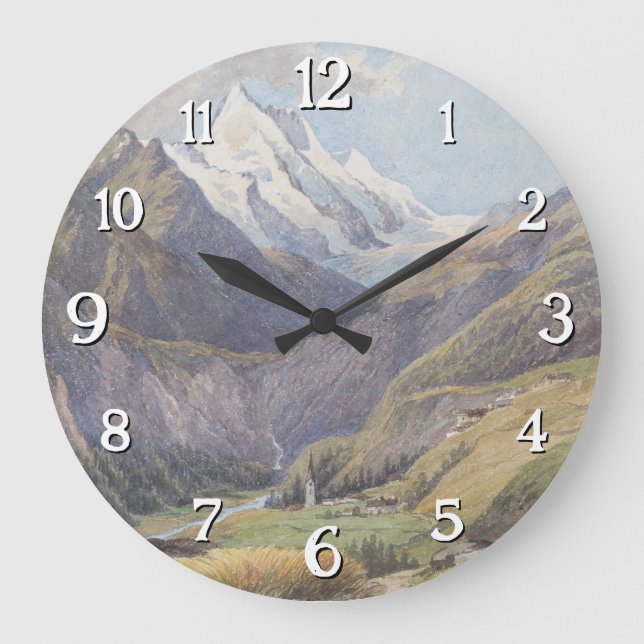 Das Mölltal mit dem Großglockner – Carl Lafite Large Clock (Front)