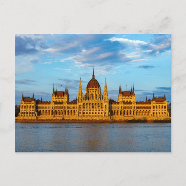 Das Parlamentsgebäude in Budapest an der Donau Pos Postcard (Front)