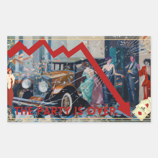 Das Party ist vorbei. Rectangular Sticker