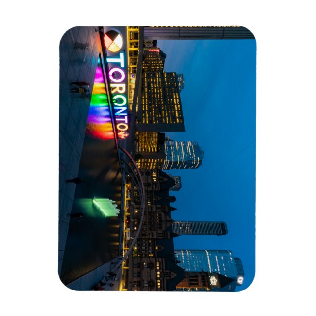 Das Stadtzentrum von Toronto bei Nacht Magnet (Vertical)