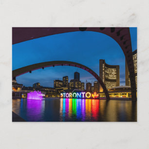 Das Stadtzentrum von Toronto bei Nacht Postkarte Postcard