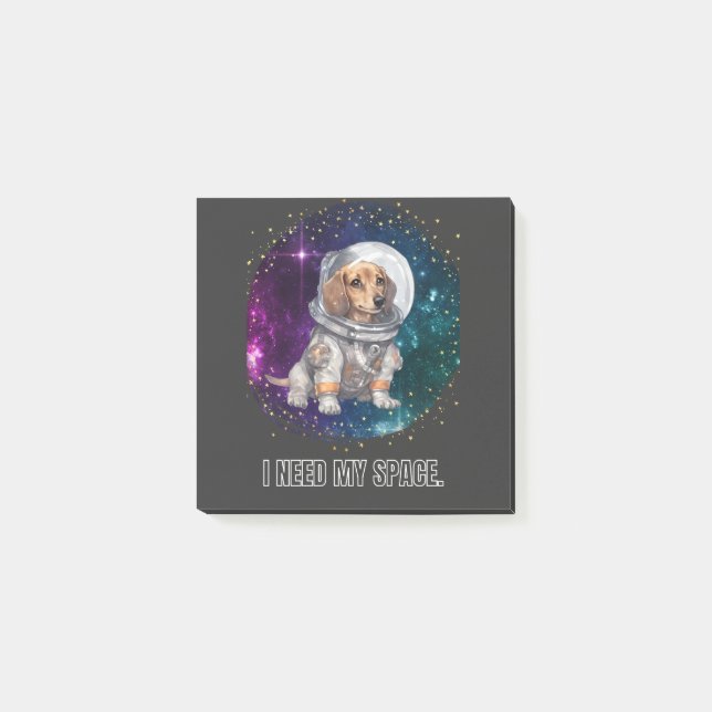 Daschund Dog Astronaut Space Exploration Astronomy Post-it Notes (Front)