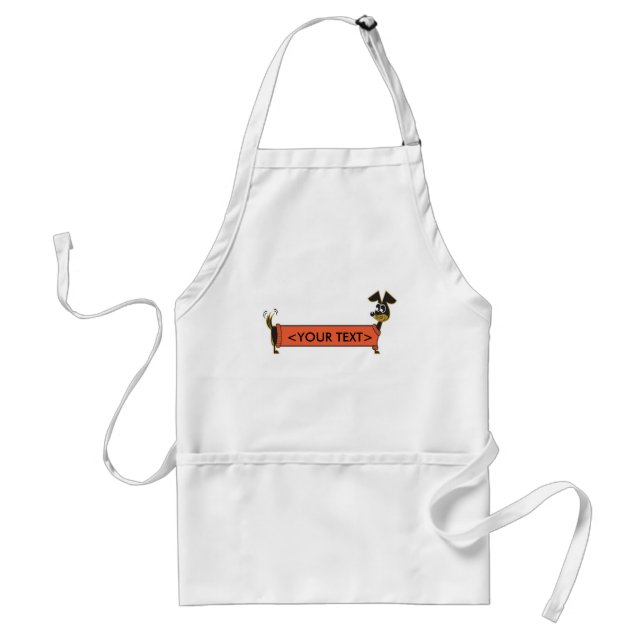 Daschund Dog Customisable, <YOUR TEXT> Standard Apron (Front)