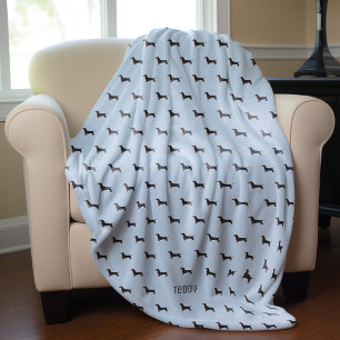 Daschund Dogs Pattern Fleece Blanket