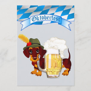 Daschund Oktoberfest Invitation