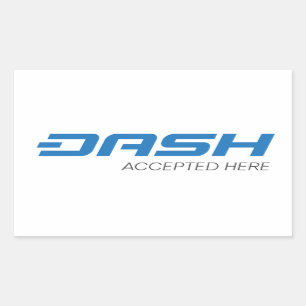 Dash Accepted Here Rectangle Stickers