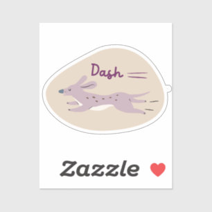 "dash" cute illustrated dog beige and purple