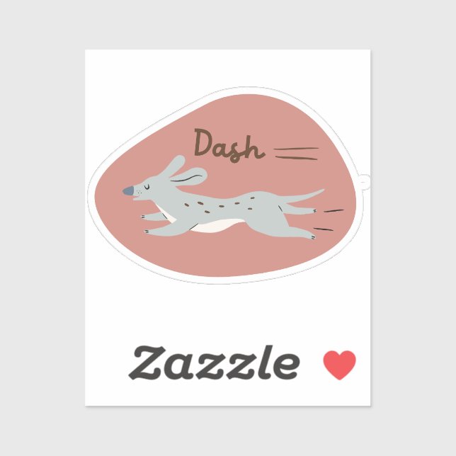 "dash" cute illustrated grey long dog autumn colou (Sheet)