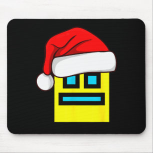 Dash Geometry Repeat Christmas Santa Hat Game Vide Mouse Pad