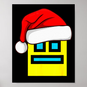 Dash Geometry Repeat Christmas Santa Hat Game Vide Poster