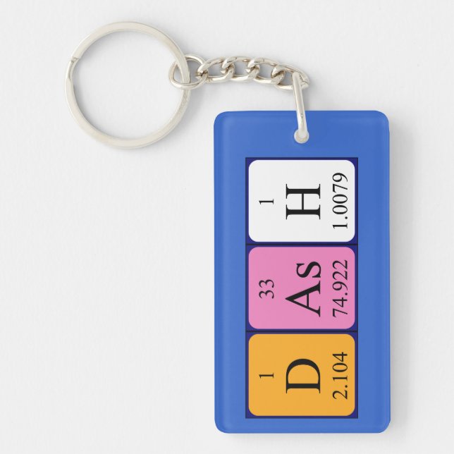 Dash periodic table name keyring (Front)