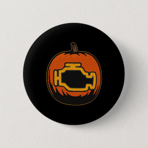 Dashboard Car Check Engine Funny Pumpkin Halloween 6 Cm Round Badge