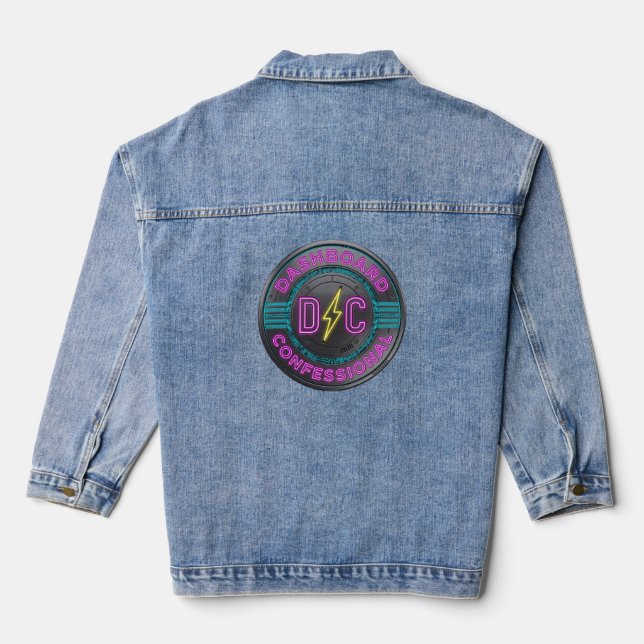 Dashboard Confessional Logo Vintage Style Graphic  Denim Jacket (Back)