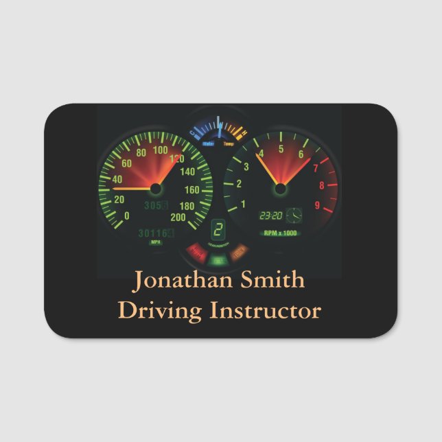 Dashboard Design Name Tag (Front)