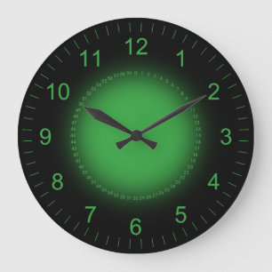 Dashboard Green Large Clock