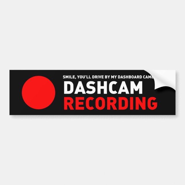 Dashcam Recording Bumper Sticker (Front)