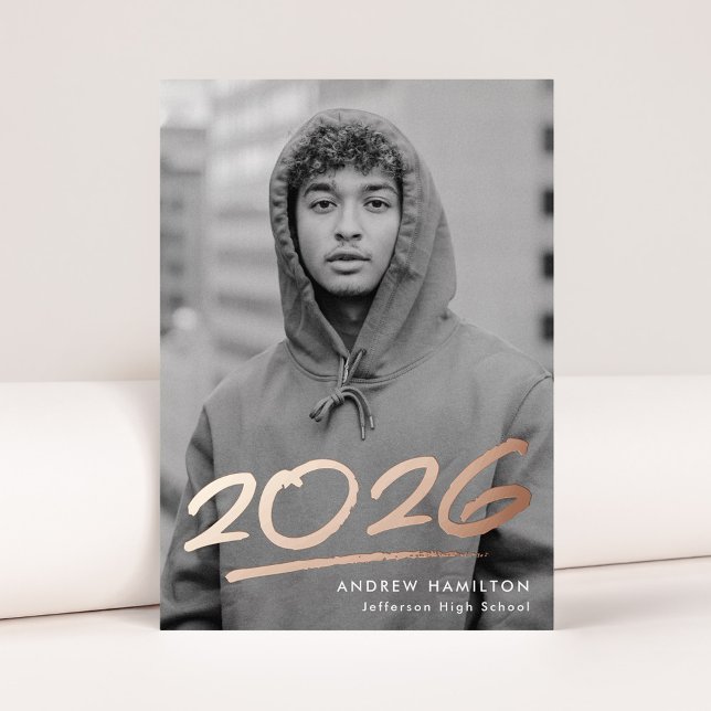 Dashed 2025 Foil Photo Graduation Announcement (Creator Uploaded)