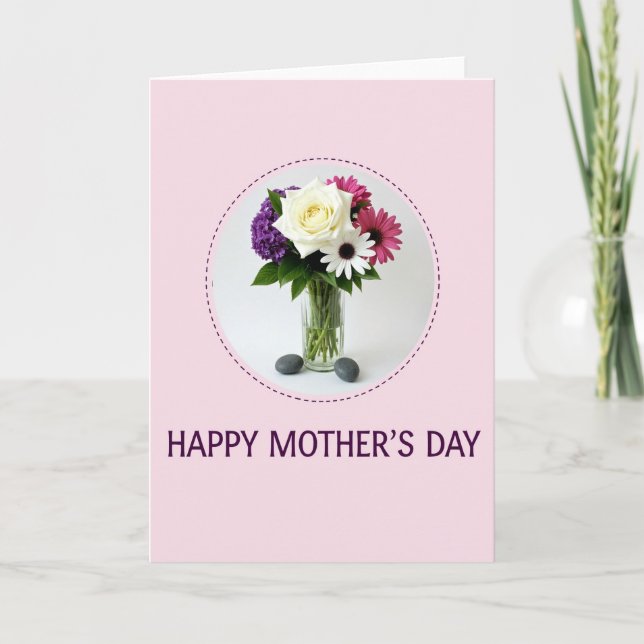 Dashed Border Floral Card (Front)