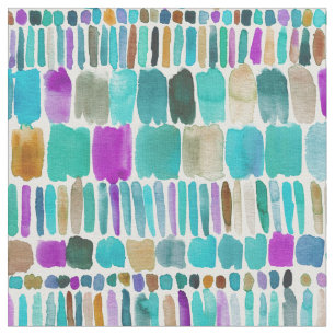DASHED Colourful Stripe Boho Watercolor Pattern Fabric