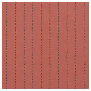 Dashed Lines on Grey Red Fabric