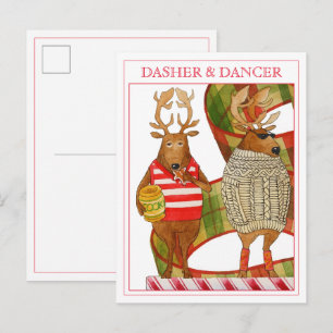 DASHER DANCER Postcard