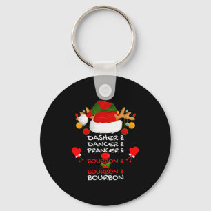 Dasher Dancer Prancer & Bourbon Christmas Holi Key Ring