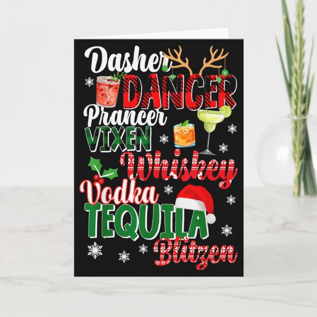 Dasher Dancer Prancer Vixen Moscato Vodka Tequila  Card (Front)