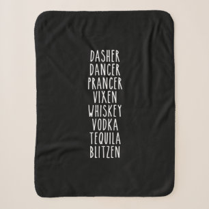 Dasher Dancer Prancer Vixen Whiskey Vodka Tequila Sherpa Blanket