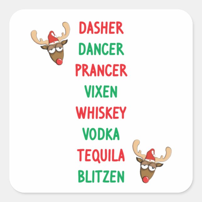 Dasher Dancer Square Sticker (Front)