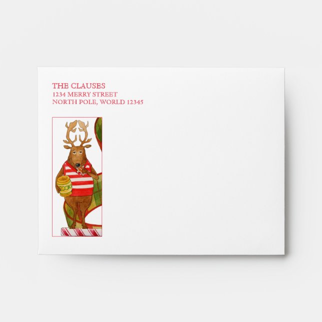 DASHER REINDEER A2 Envelopes (4.25x5.6 Note Cards) (Front)
