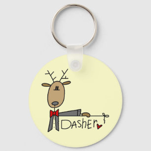 Dasher Reindeer Christmas T-shirts and Gifts Key Ring
