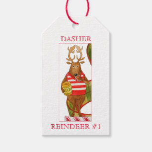 DASHER REINDEER Gift Tags