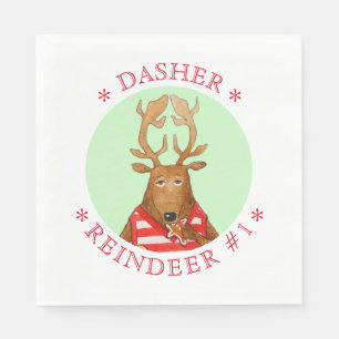 DASHER REINDEER Standard Luncheon Paper Napkins