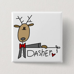 Dasher Reindeer Tshirts and Gifts 15 Cm Square Badge