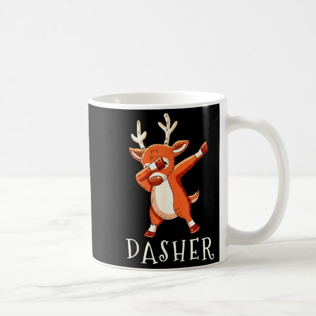Dasher Santas Reindeers Family Matching Outfit Chr Coffee Mug (Right)
