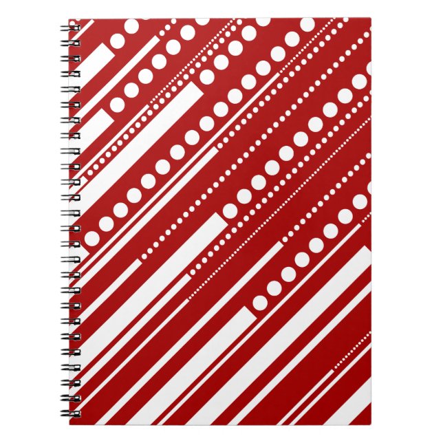 Dashes & Dots in Red and White Notebook (Front)