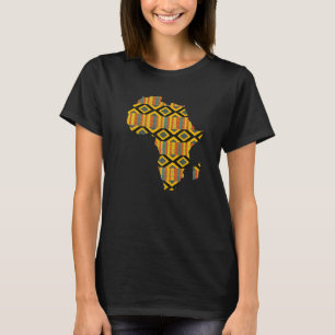 Dashiki Print African Map Tribal Ethnic Kente Clot T-Shirt