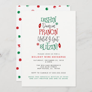 Dashin Dancin Prancin Wine Exchange Christmas Invitation
