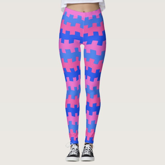 Dashing Blue and Pink Chemistry Leggings (Front)