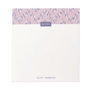 Dashing Boho Ikat Zig Zag Pattern Notepad - Purple